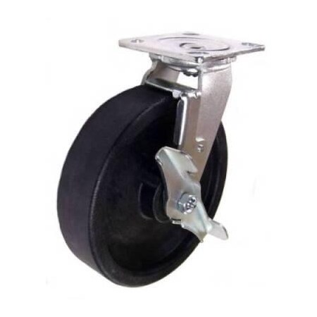 Mapp Caster 8"X2" High Temp Nylon Wheel Swivel Caster W/ Brake - 1,250 Lbs Cap 146HEAT820SB